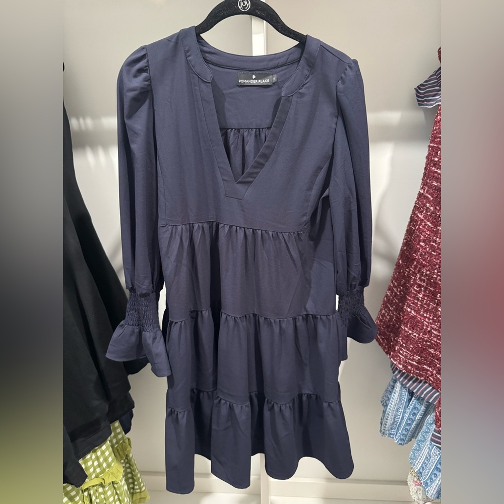 Navy Pomander Place Dress, Tuckernuck, Size Small